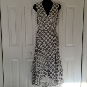 Roller Rabbit | White Printed Midi Length Dress Sz S